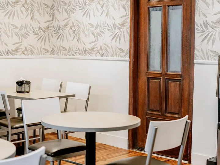 Dining room at Mind-U, central seating area
