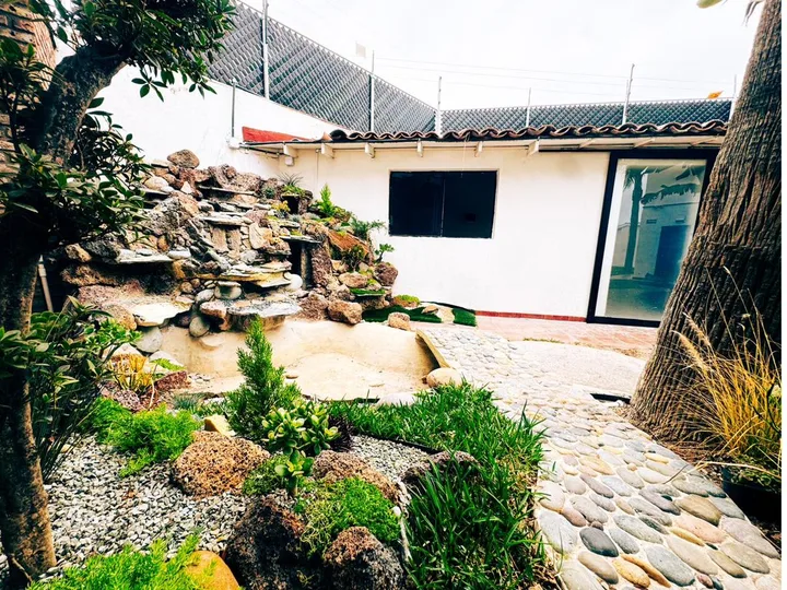 Stone waterfall garden at Mind-U